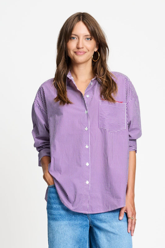 Blouse Beau Striped purple